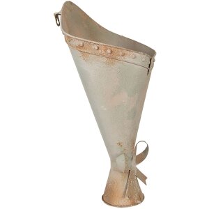 Clayre & Eef Pot de fleurs fer tons verts look vintage 50 cm