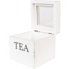 Clayre & Eef 6H2397 Boîte à thé Blanche 12x12x12 cm Bois Vieux Style