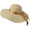Juleeze JZHA0122 Chapeau Beige 57 cm à pois ruban de satin léger respirant