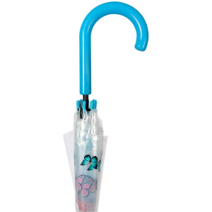 Juleeze JZUM0093 Parapluie Transparent Motif Papillon Ø 90x82 cm Bleu