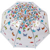 Juleeze JZUM0093 Parapluie Transparent Motif Papillon Ø 90x82 cm Bleu