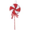 Clayre & Eef 66108 Pendentif Lollipop Rouge Blanc 17x6x41 cm Plastique