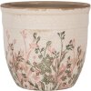 Clayre & Eef 6CE1974S Décoration Pot de fleurs beige rose vert Ø 13x11 cm