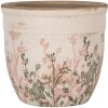 Clayre & Eef 6CE1974S Décoration Pot de fleurs beige rose vert Ø 13x11 cm