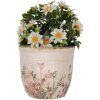 Clayre & Eef 6CE1974S Décoration Pot de fleurs beige rose vert Ø 13x11 cm
