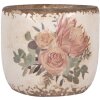 Clayre & Eef 6CE1981XS Pot de fleurs en céramique beige rose Ø 8x7 cm style rustique