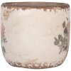 Clayre & Eef 6CE1981XS Pot de fleurs en céramique beige rose Ø 8x7 cm style rustique