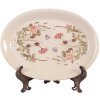Clayre & Eef 6CE2030 Assiettes déco Beige Rose 25x18 cm Vintage Faïence