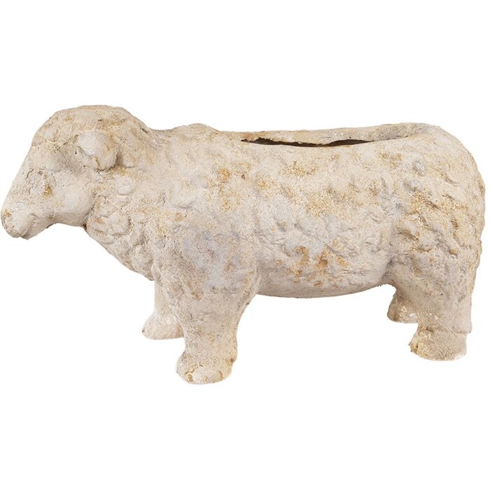 Clayre & Eef 6MG0114 Décoration Pot de fleurs beige marron 48x19x26 cm style rustique