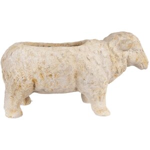 Clayre & Eef 6MG0114 Décoration Pot de fleurs beige marron 48x19x26 cm style rustique