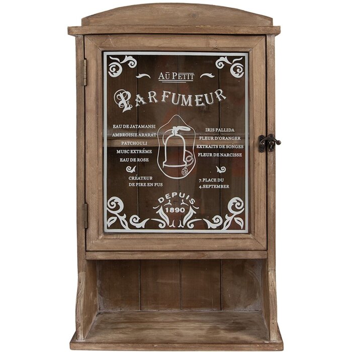 Clayre & Eef 50812 Armoire murale marron 32x15x54 cm Vintage façade en verre