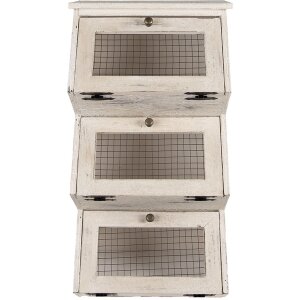 Clayre & Eef 5H0732 Armoire murale Étagère murale style campagnard blanc marron 33x25x61 cm