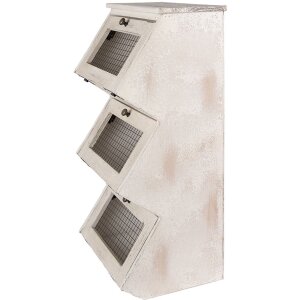 Clayre & Eef 5H0732 Armoire murale Étagère murale style campagnard blanc marron 33x25x61 cm