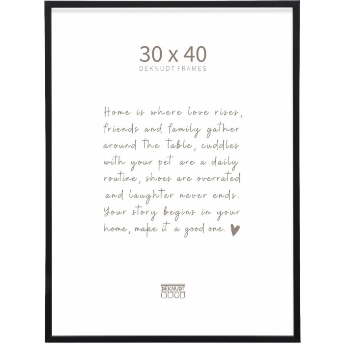 Deknudt S029S2 Cadre photo simple 30x40 cm en aluminium noir mat