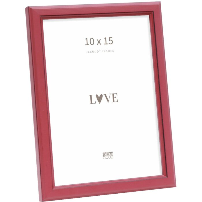 Deknudt S236F4 Cadre photo rouge bois 10x15 cm style rustique