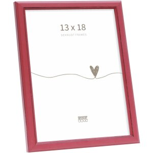 Deknudt Cadre photo rouge bois 13x18 cm style rustique