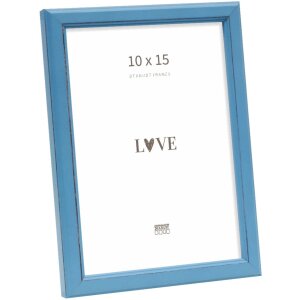 Cadre Photo Deknudt S236F6 Bleu Bois 10x15 cm Style Rustique