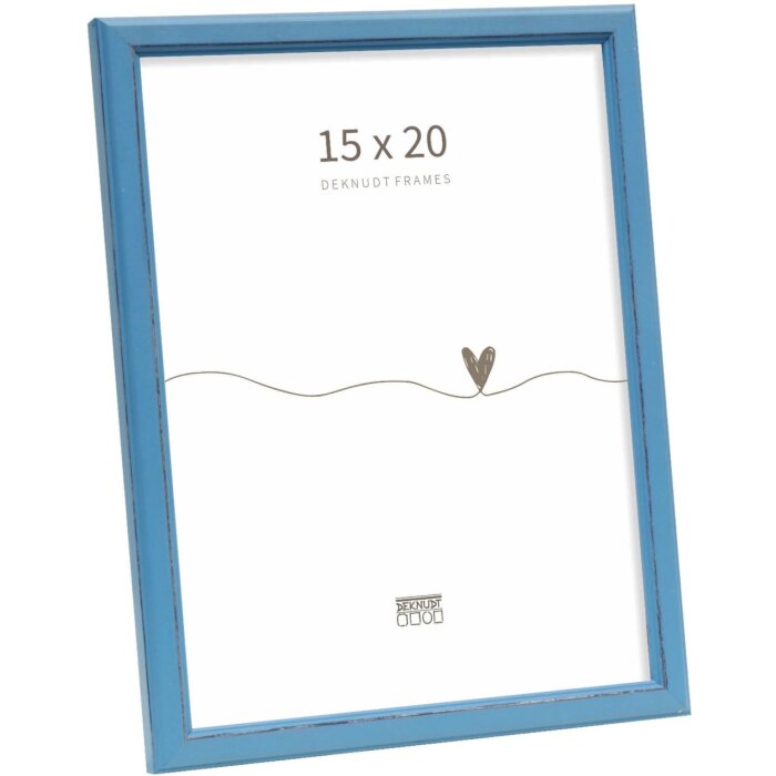 Deknudt S236F6 Cadre photo bleu bois 15x20 cm style rustique