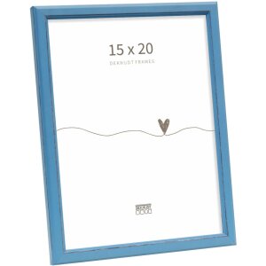 Deknudt S236F6 Cadre photo bleu bois 15x20 cm style rustique