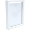 Deknudt S68SG1 Cadre photo en verre avec bordure bois blanc effet flottant 15x20 cm