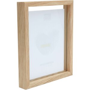 Deknudt S68SG3 Cadre photo en verre avec bordure bois effet flottant 15x20 cm