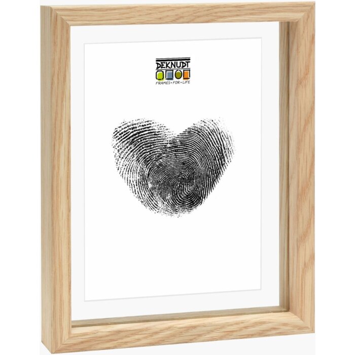 Deknudt S68SG2 Cadre en verre avec bordure en bois naturel, effet flottant 20x30 cm