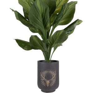Clayre & Eef 6MG0109 Décoration Pot de fleurs motif cerf gris-beige Ø 23x31 cm