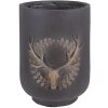 Clayre & Eef 6MG0109 Décoration Pot de fleurs motif cerf gris-beige Ø 23x31 cm