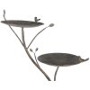 Clayre & Eef 6Y5656 Abreuvoir Oiseaux Métal Antique Vert-Marron 38x43x78cm