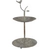 Clayre & Eef 6Y5658 Étagère en métal vert/marron Ø 26 x 48 cm 2 étages style antique