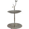 Clayre & Eef 6Y5658 Étagère en métal vert/marron Ø 26 x 48 cm 2 étages style antique