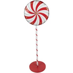 Clayre & Eef 6Y5733 Décoration Lollipop Rouge Blanc 40x30x120 cm