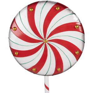 Clayre & Eef 6Y5733 Décoration Lollipop Rouge Blanc 40x30x120 cm