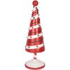 Clayre & Eef 6Y5734 Décoration Sapin de Noël rouge blanc Ø 12x36 cm Fer