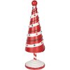 Clayre & Eef 6Y5734 Décoration Sapin de Noël rouge blanc Ø 12x36 cm Fer