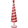 Clayre & Eef 6Y5735 Arbre de Noël en métal Rouge Blanc Diam. 13x49 cm Style rustique