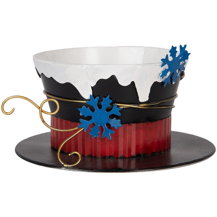 Clayre & Eef - Décoration Hut en métal Ø22 x 12 cm Noir, Bleu, Or