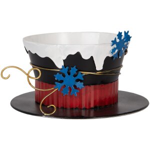 Clayre & Eef - Décoration Hut en métal Ø22 x 12 cm Noir, Bleu, Or