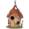 Clayre & Eef 6Y5737 Maison de Oiseaux Métal Beige Toit Rouge Ø 17x27/54 cm