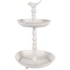 Clayre & Eef 6Y5738 Étagère en métal blanc Ø 27x41 cm look antique avec détail doiseau