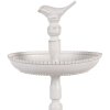 Clayre & Eef 6Y5738 Étagère en métal blanc Ø 27x41 cm look antique avec détail doiseau