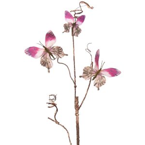 Clayre & Eef 50808 Décoration Branche avec papillons rose 14x5x85 cm