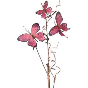 Clayre & Eef 50810 Décoration Branche avec papillons rose 14x5x85 cm