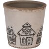 Clayre & Eef 6CE2123L Décoration Pot de fleurs Beige Noir Ø 17x16 cm