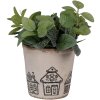 Clayre & Eef 6CE2123L Décoration Pot de fleurs Beige Noir Ø 17x16 cm