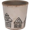 Clayre & Eef 6CE2123L Décoration Pot de fleurs Beige Noir Ø 17x16 cm