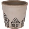 Clayre & Eef 6CE2123M Décoration Pot de fleurs Céramique Beige Noir Ø 15x14 cm