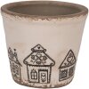 Clayre & Eef 6CE2123S Pot de fleurs en céramique style campagnard beige noir Ø 12x11 cm