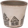 Clayre & Eef 6CE2123S Pot de fleurs en céramique style campagnard beige noir Ø 12x11 cm