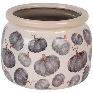 Clayre & Eef 6CECSP0001L Pot de fleurs en céramique Beige Gris Ø 20x15 cm style rustique